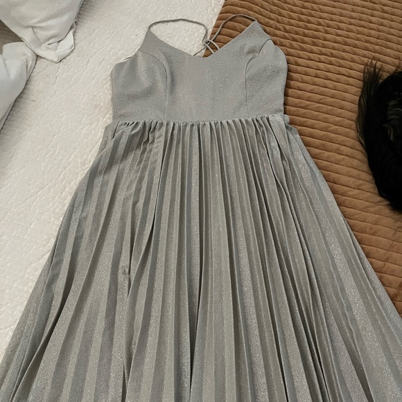 NWT Elevenses for Anthropologie Shimmering Party Dress! Sz 8 Champagne color - Picture 3 of 12